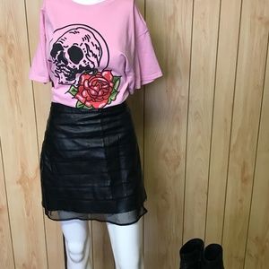 Piperlime Faux Leather Skirt